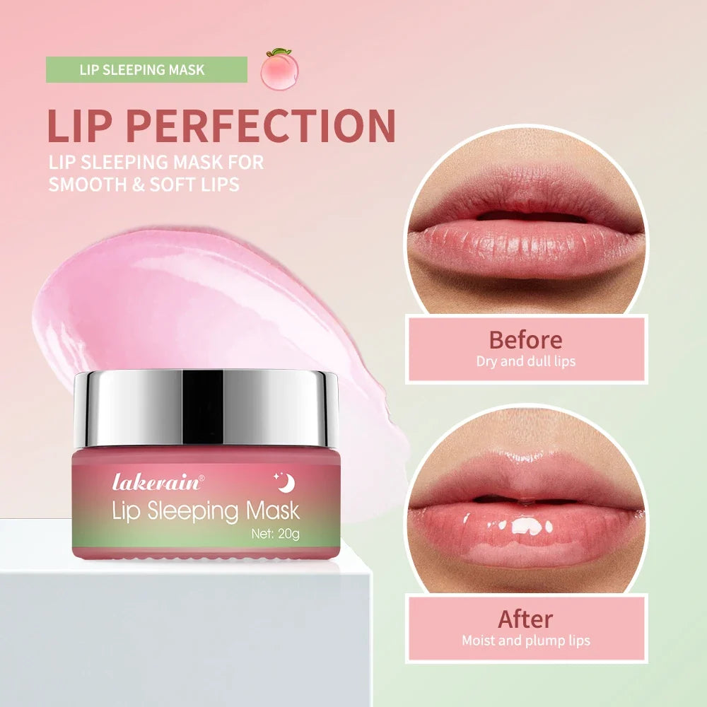 Blushimmer Jelly Peach Lip Sleeping Mask in a jar, showing smooth, nourishing peach-colored lip repair product for dry, chapped lips.