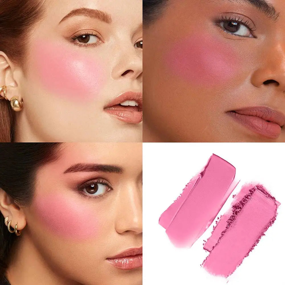 Blushimmer contour blush palette with natural matte dual color cream powder for face sculpting and long-lasting natural makeup.