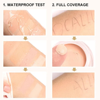Wholesale FOCALLURE 7-color face concealer and waterproof liquid foundation from Blushimmer, showing smooth, full coverage makeup.