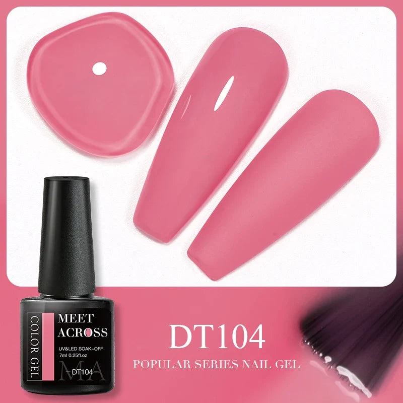 Blushimmer MEET ACROSS 5ml pink dried flower gel nail polish with natural flower design, suitable for UV and LED nail art.