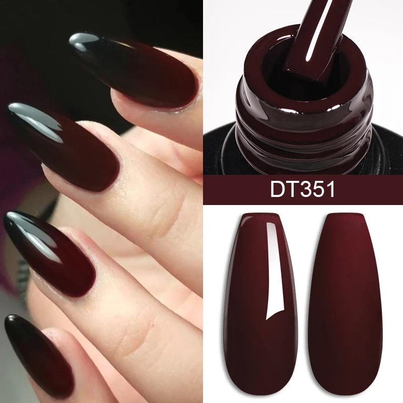 Blushimmer 7ml Burgundy Crimson nail gel polish with high pigment, non-streak formula, UV LED soak-off long-lasting nail art gel