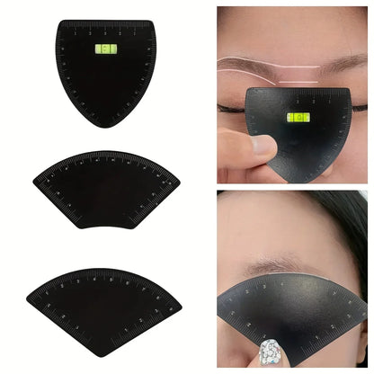 Blushimmer 1PC eyebrow stencil kit with multi-style templates and 3-point measuring ruler for precise microblading and makeup shaping