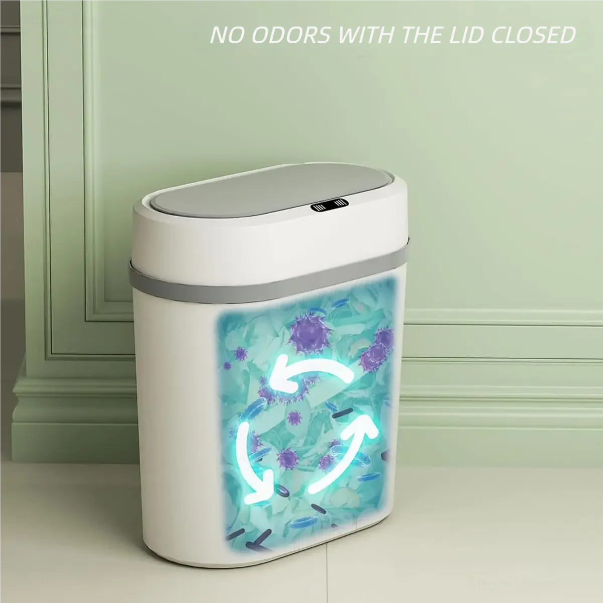Smart Sensor Trash Can 12L Narrow Touchless Waterproof Electric Automatic Intelligent Trash Can for Home Hotel Office Bathroom