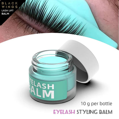 Blushimmer eyelash lifting glue 10g, solid adhesive with eyelash eyebrow wax, silicone lifting pad, and eyelash curler tool.