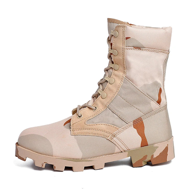 Tactical Boots Men Training Special High-Top Shoes Outdoor Shock-Absorbing Hard-Soled High-Waist Hiking Shoes