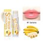 Blushimmer SPF 30 sunscreen lip balm in watermelon coconut banana flavor, moisturizing colorless lipstick for sun protection.