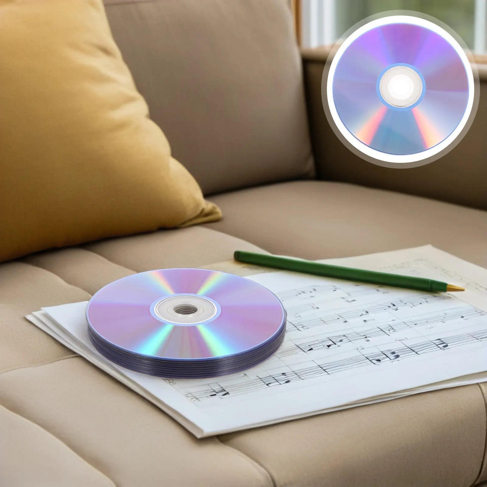 10pcs Blank DVD Discs Writable R High Capacity Recordable Discs Printable Media for Video Storage Photo Backup Computer Burning