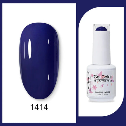 Blushimmer Clou Beaute 15ml neon gel nail polish in red, black, white, green with velvet top coat, semi-permanent gel varnish