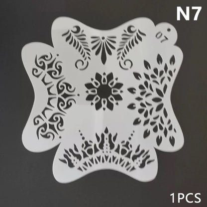 Blushimmer reusable body painting stencils with face art and temporary tattoo designs on plastic sheets.