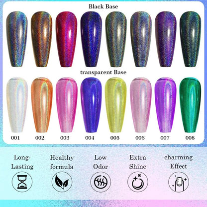 Blushimmer Rainbow Sparkle Holographic Nail Polish in 7ml with multichrome laser glitter, quick-dry salon professional nail lacquer