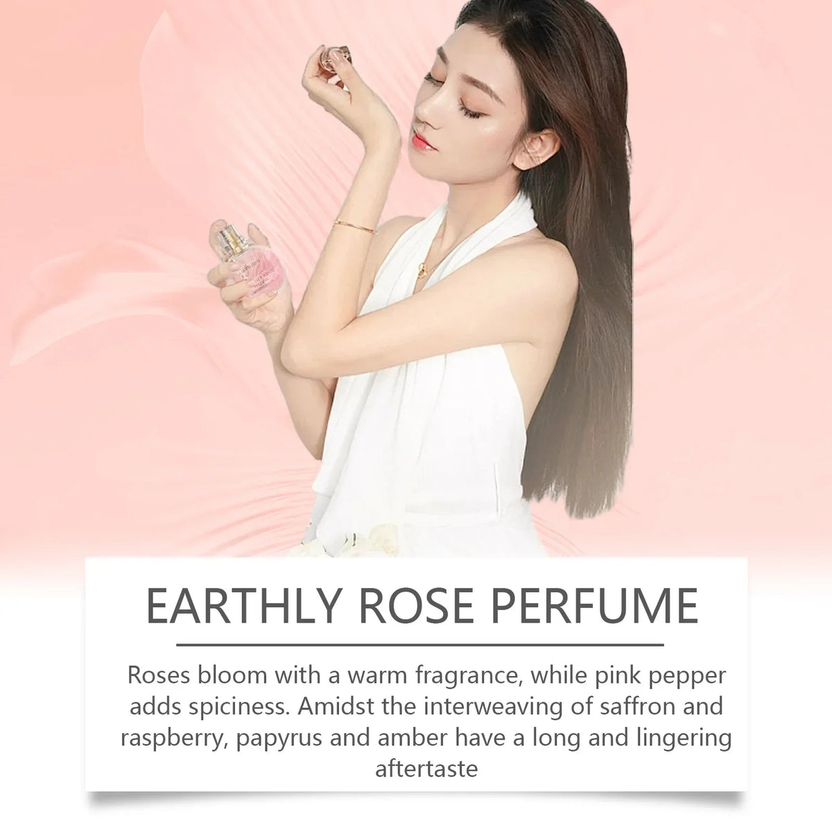 Blushimmer women's long-lasting enchanter rose floral perfume spray with fresh scent, moisturizing body spray, and deodorant with pheromones.