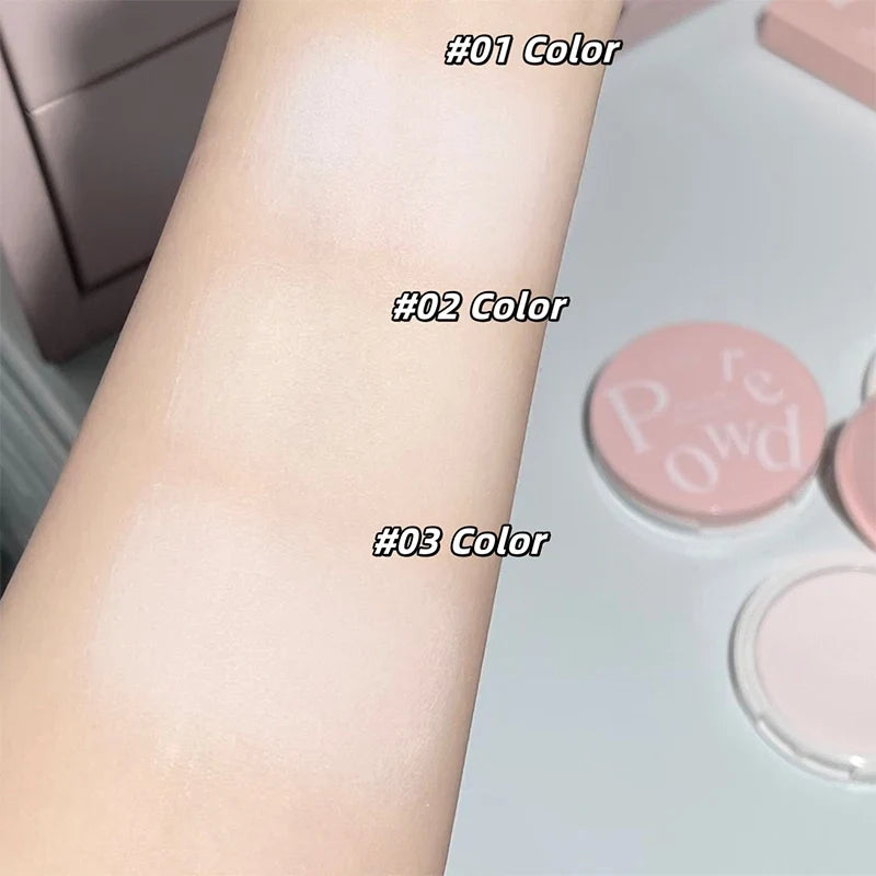 Blushimmer CACE face pressed powder with soft mist finish, three-color foundation, long-lasting, oil control, waterproof makeup.