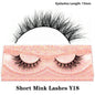 3D Mink Fluffy Half False Eyelashes Natural Soft Lightweight Clear Band Half Eye Strip Lashes Reusable Short Eyelashes Extension
