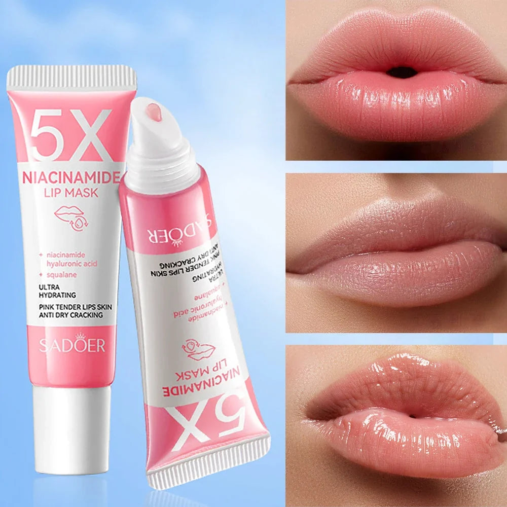 Blushimmer 5X Niacinamide Lip Mask in 10g jar, showing the pink, hydrating lip mask designed for intense hydration and soft lips.