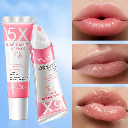 Blushimmer 5X Niacinamide Lip Mask in 10g jar, showing the pink, hydrating lip mask designed for intense hydration and soft lips.