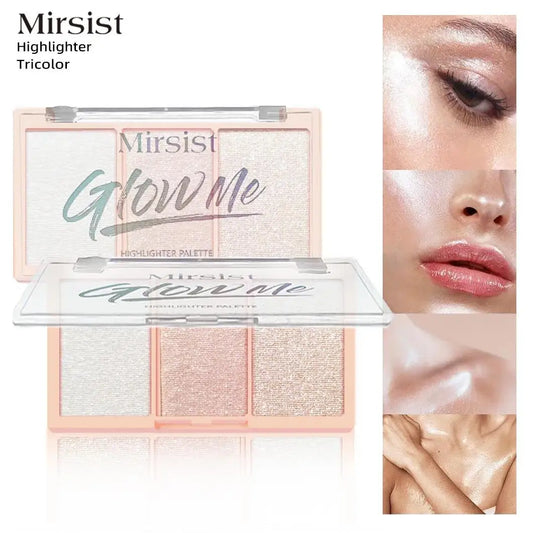 Blushimmer waterproof highlighter makeup palette with shimmer contouring powders for brightening and non-sticky face cosmetics.