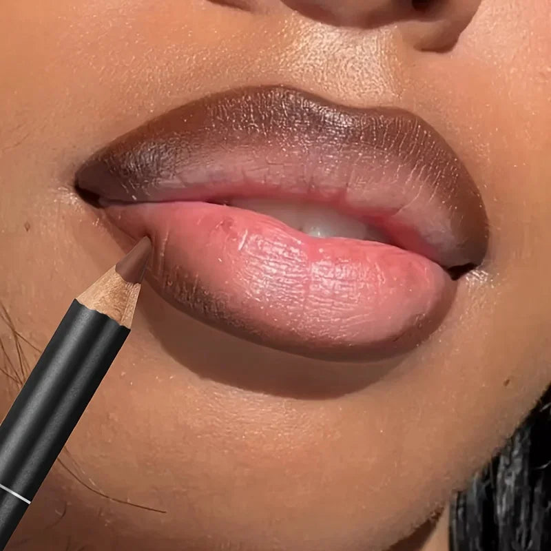 Blushimmer velvet matte waterproof lip liner pencil with smooth application for long-lasting lip contour makeup, shown in a sleek design.
