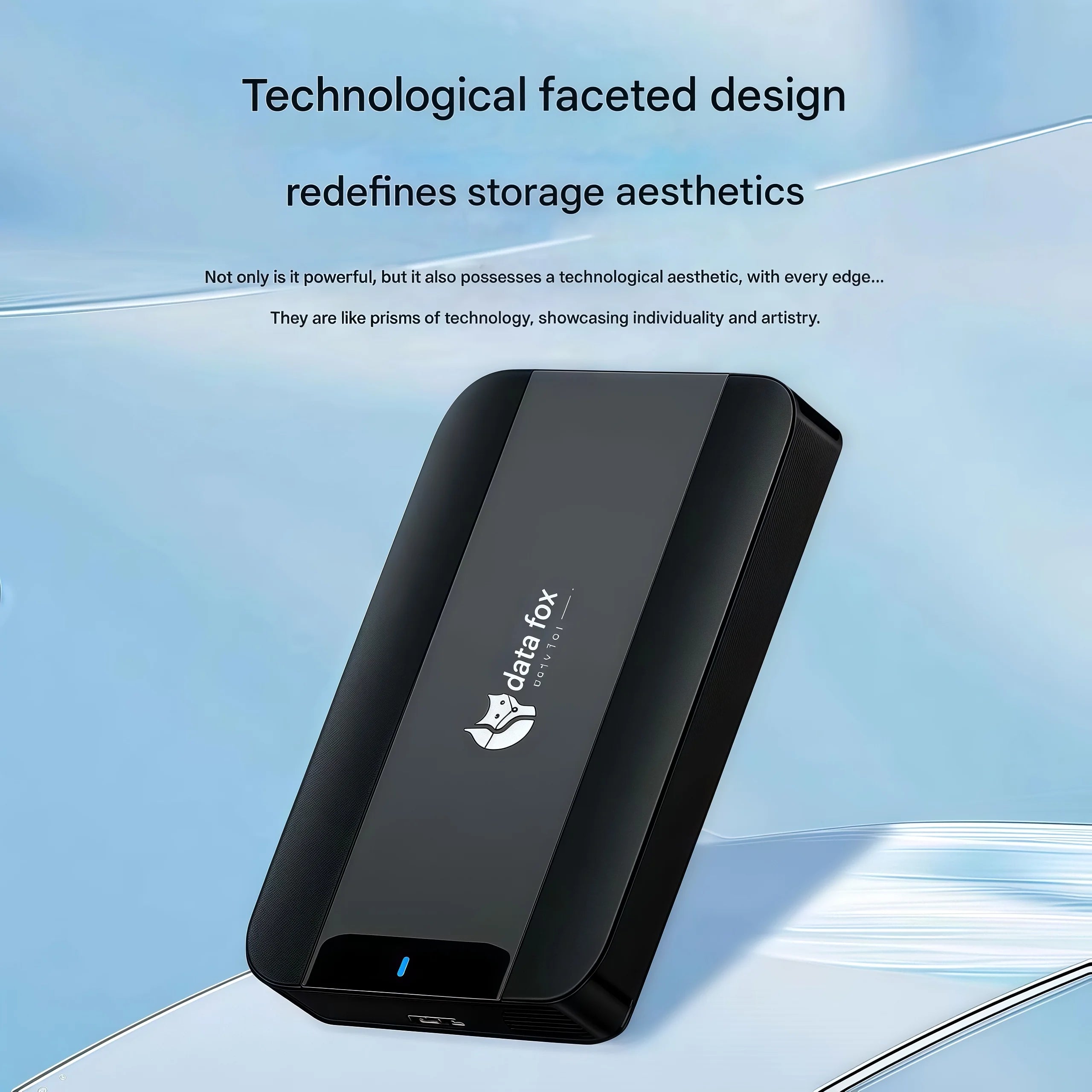 DATA FOX Dual-Use External HDD X25 - 2.5" Metal USB3.0 120MB/s for Game Storage/PC/PS5/TV Backup, Black & Silver