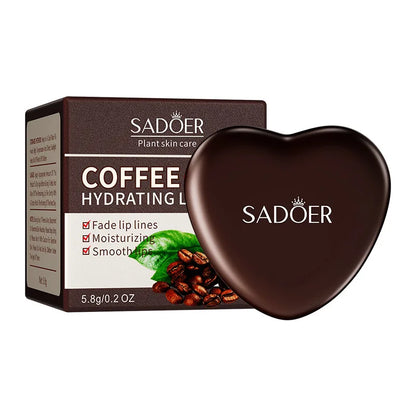 Blushimmer Coffee Lip Mask showing smooth, hydrated lips with a glossy finish, highlighting its hydrating and plumping benefits.