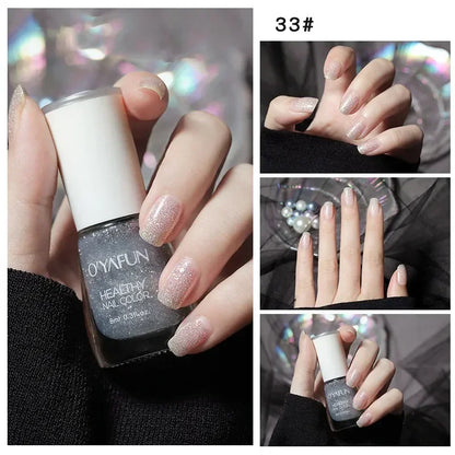 Blushimmer 8ml matte waterproof nail polish with glitter sequins, quick-dry UV varnish, no-bake, tearable, suitable for nail art.