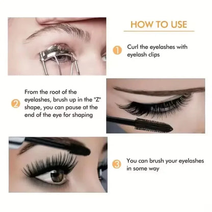 4D Curling Mascara – Lengthening, Waterproof, Sweatproof, Long-Lasting, Smudge-Proof, Unisex, Gentle, Certified