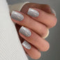 Set of 24 Blushimmer square head fake nails with pink and white gradient, short full cover French press false nail tips.