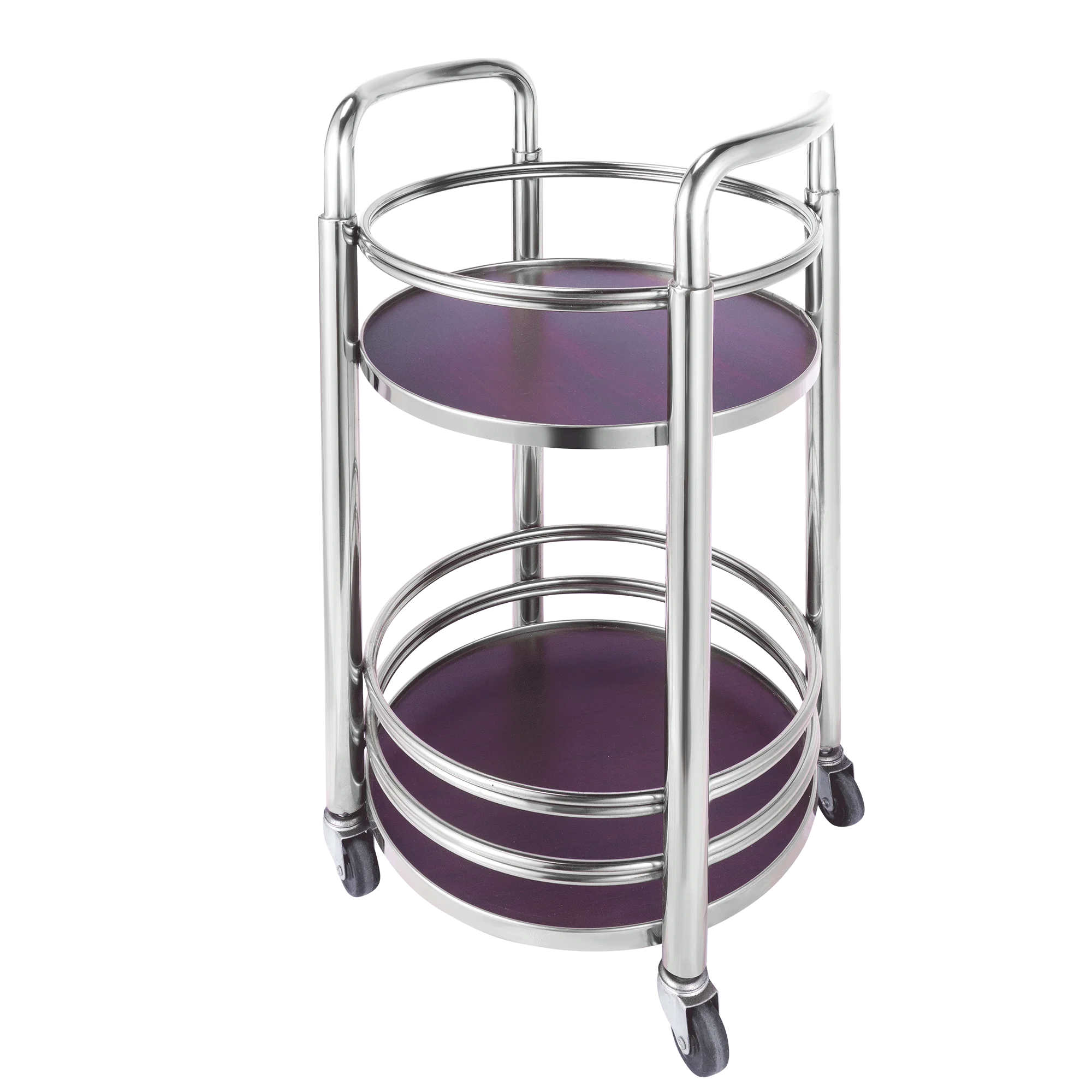 Portable Snack Dessert Display Stand for Party Office，Multi-Function 3-Tier Rolling Bar Cart, Solid Wood Kitchen Serving Trolley