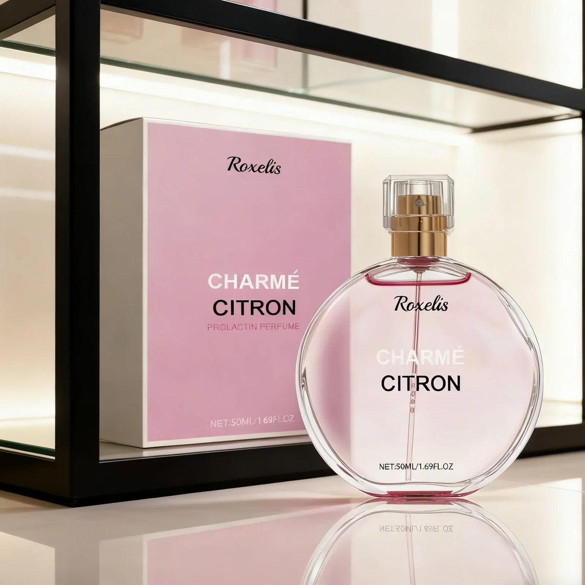 Blushimmer women's perfume bottle with elegant floral scent, long-lasting, fresh, mild fragrance for daily wear and dating.