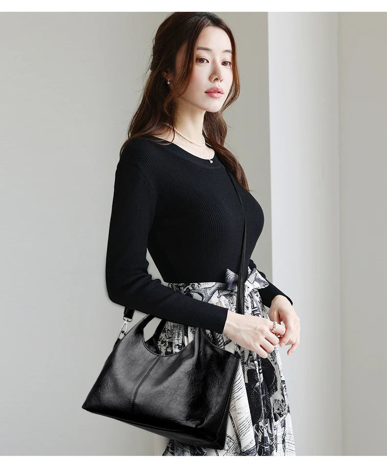 High Quality Large capacity Leather Women Tote Bag Designer Soft Leather Ladies Shoulder Crossbody Bag Fashion Female Handbags