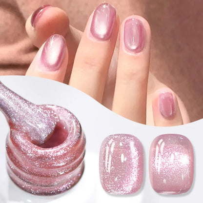 Blushimmer Born Pretty 10ml purple grape cat magnetic gel nail polish with whitening guava glass beads, vibrant and glossy finish.