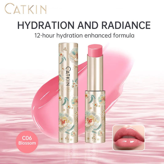 Blushimmer Catkin Glossy Lip Balm in vibrant shades, moisturizing and soothing lips with a glossy finish.
