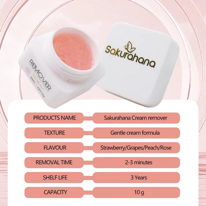 Blushimmer Sakurahana eyelash glue remover gel cream with a smooth applicator, designed for gentle makeup lash glue removal.