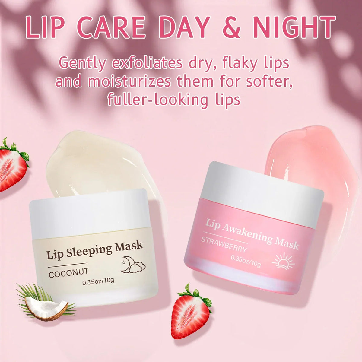 Blushimmer BIO-DIOMT 20g lip sleeping mask set with day and night moisturizing, exfoliating, and anti-cracking lip care products