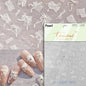 French leopard print lace ribbon nail art stickers with rhinestones and pearls for manicure decoration by Blushimmer.