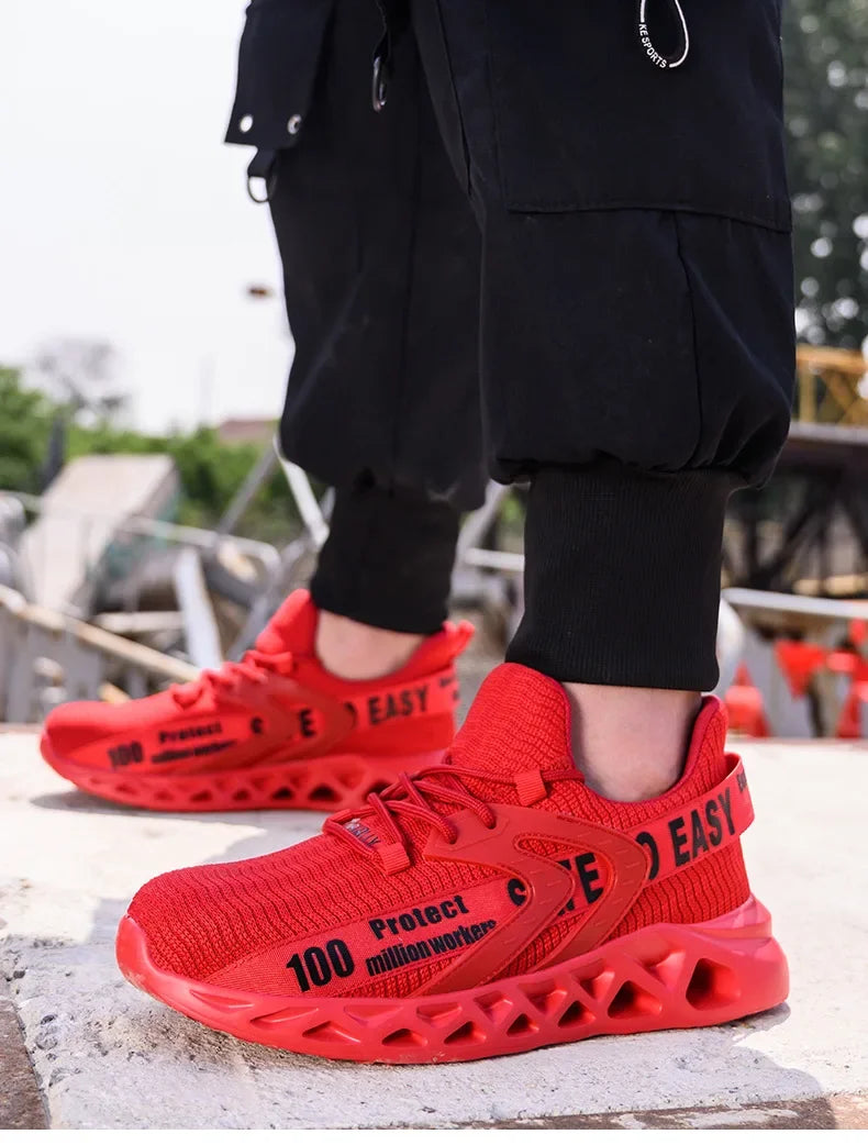 Steel Toe Safety Shoes Men Women Lightweight Work Sneakers Puncture Proof Work Shoes Unisex Coustruction Safety Work Boots