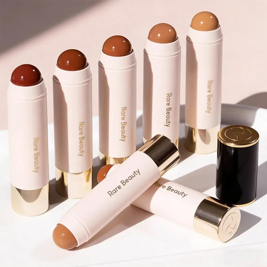 Rare Beauty 3D Face Contour Bronze Shade Bar Smooth Lasting Natural Contour Stick Concealer Moisturizer Glossy Lipstick Makeup