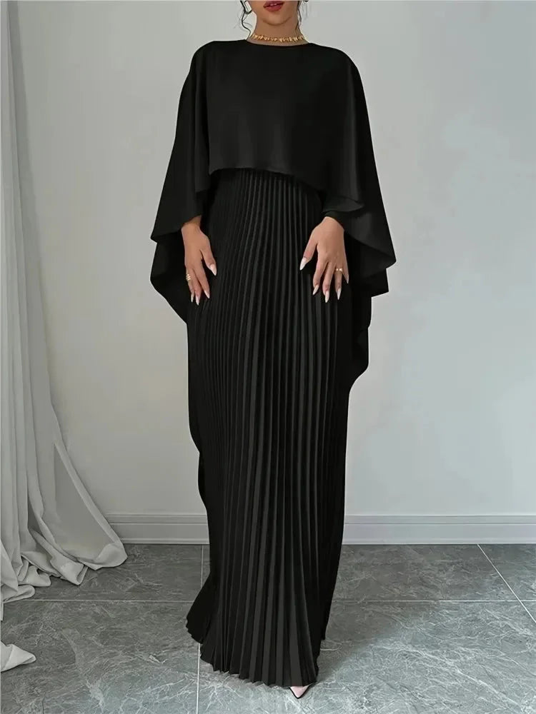 Luxlife Brands Harmony Draped Event Outfit showing elegant draped fabric and sophisticated design for formal occasions.