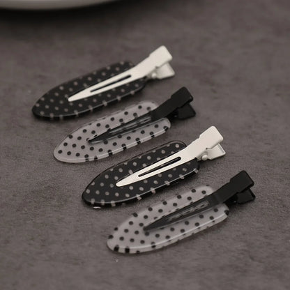 4 pieces/black and white acetic acid traceless hair clip acrylic duckbill clip sweet bangs hair clip hair clip