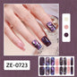 Gradient Cat Eye Style Nail Art Stickers, 16-Piece Set Self-Adhesive Waterproof Glitter False Nail Decals