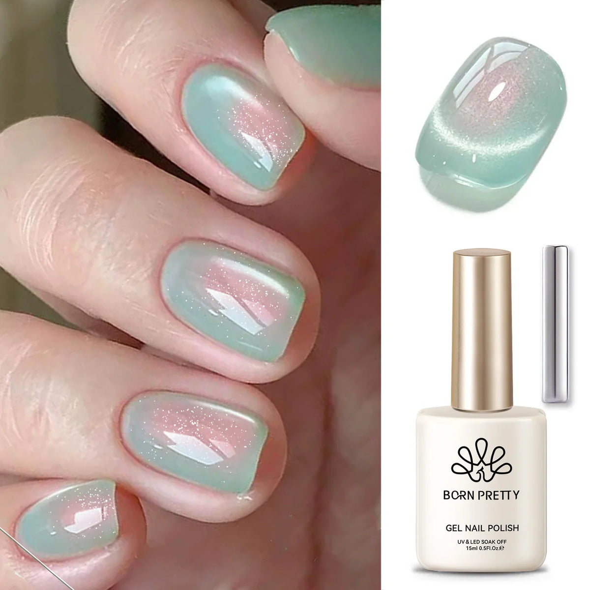 Blushimmer Born Pretty Milky Jelly Rubber Base Gel for gel nails, 15ml, self-leveling nude color, soak-off semi-permanent UV gel