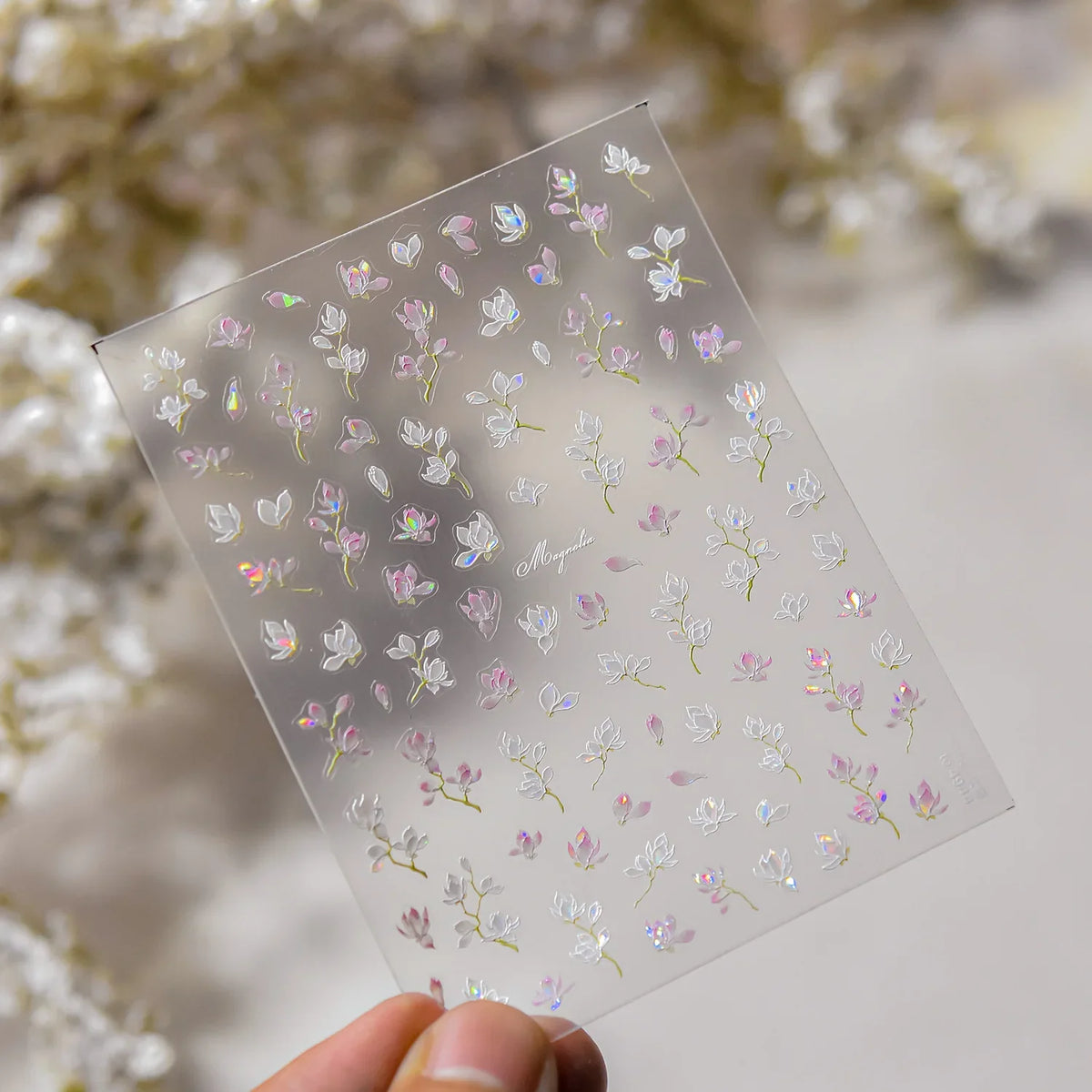 Blushimmer Dream Flower Window Shell Light Nail Art Stickers with Japanese floral self-adhesive design for nail decoration and press-on nails