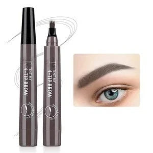 Blushimmer four-pronged eyebrow pencil with four ends, featuring long-lasting, water-resistant, non-smudged, anti-smudge eyebrow design.