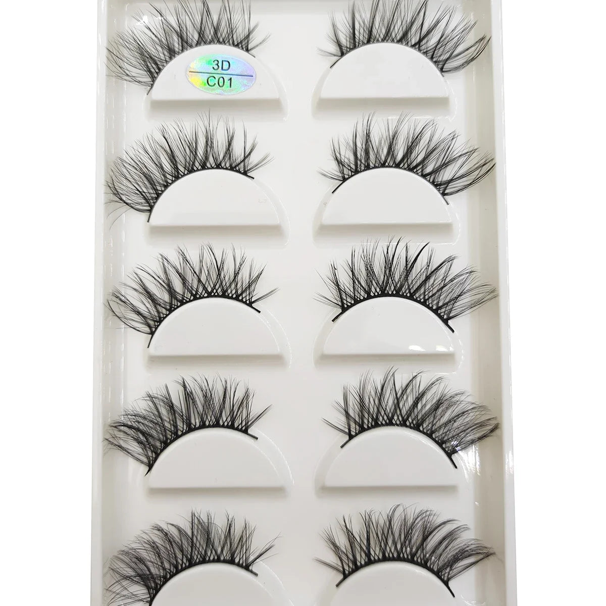Set of 15 Blushimmer 3D false eyelashes with natural, wispy faux mink design, soft and thick for dramatic eye makeup.