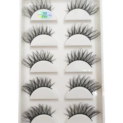 Set of 15 Blushimmer 3D false eyelashes with natural, wispy faux mink design, soft and thick for dramatic eye makeup.