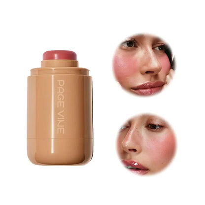 Blushimmer PAGE VINE Pocket Blush Stick in blush pink, featuring creamy, hydrating formula for lips and cheeks with easy application.