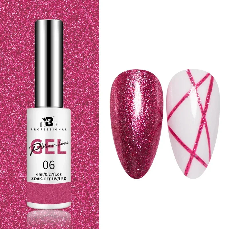 Blushimmer 5ML gold and silver metallic gel polish with chrome mirror finish, semi-permanent UV LED nail gel for French and metallic nail art