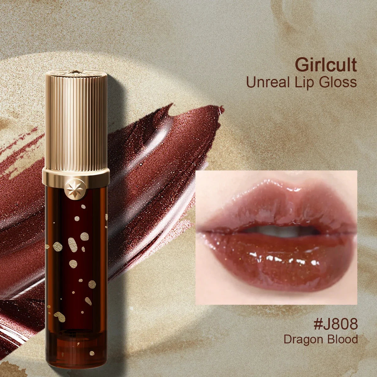 Girlcult Unreal Lip Gloss by Blushimmer with high shine, water gloss finish, plumping effect, and non-sticky, ethereal water lip gloss.
