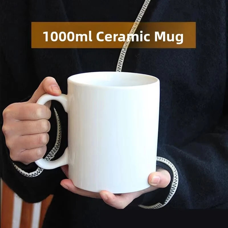 Creative Ceramic Mug Super Large Capacity Coffee Milk Mugs Handle Cup Ceramic Cup 1000ml/1300ml Large Capacity Water Cups
