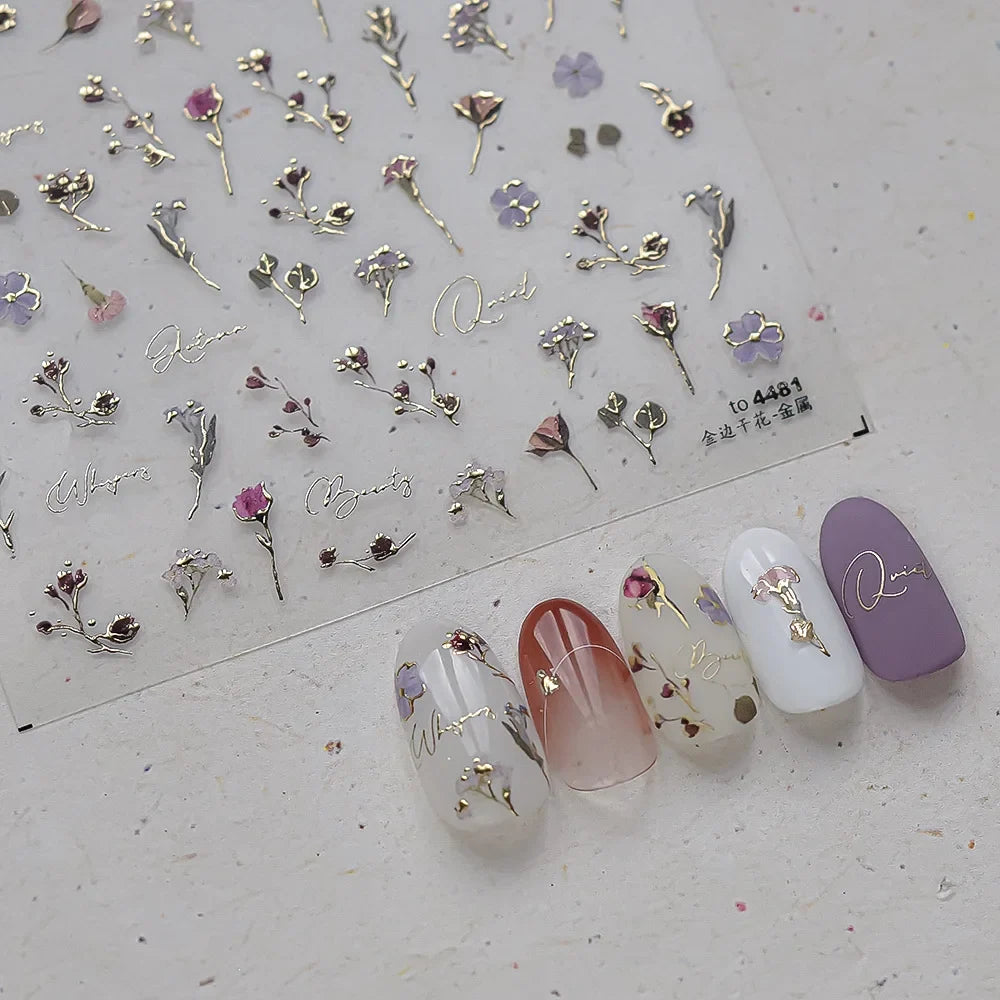 Blushimmer Dream Flower Window Shell Nail Art Stickers with Japanese flower design and self-adhesive press-on nail decals