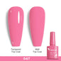 Bright neon color gel polish by Blushimmer with UV LED fluorescence, perfect for summer nail art and salon manicure.